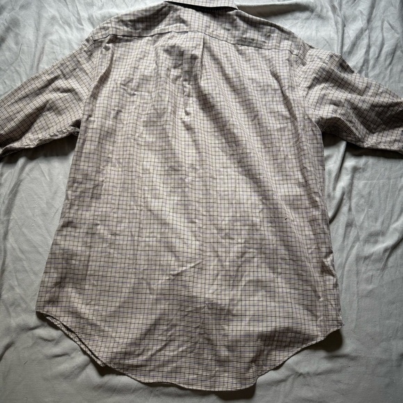 Lauren Ralph Lauren Men’s Brown Plaid Dress Button Down Shirt Size 16 34/35 - Picture 5 of 6